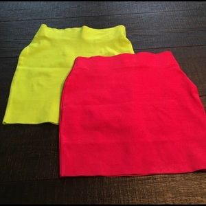 WOW Couture Size Medium Neon Mini Skirts (2) Rave